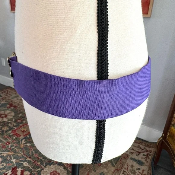 Vintage Purple and Gold Butterfly Stretch Belt - Picture 4 of 8